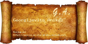 Georgijevits Anikó névjegykártya